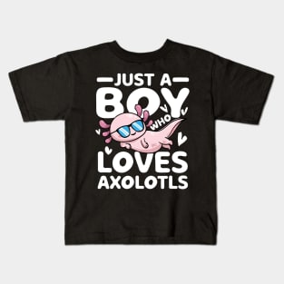 Just a Boy Who Loves Axolotls Kids T-Shirt